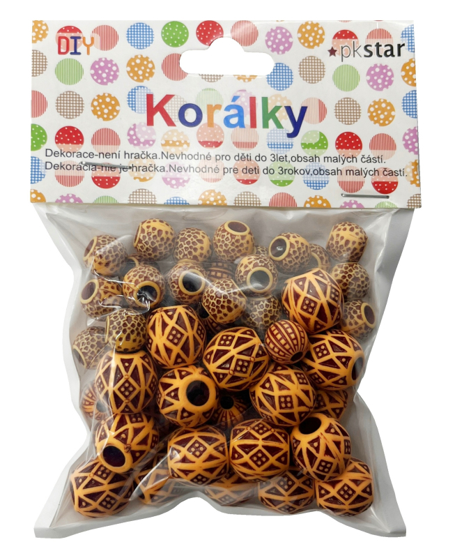 Korálky oranžové 10,12,15mm/60ks PK510-39