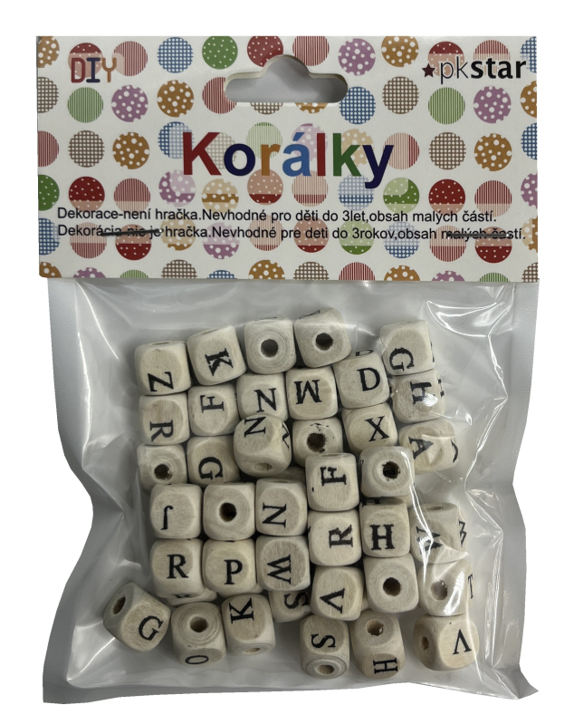 Korálky ABC drevo 10mm/25g PK510-46