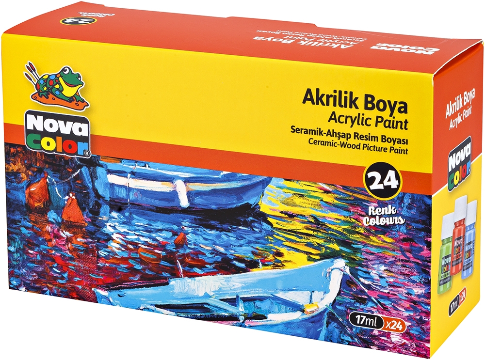 Farby akrylové 17ml/24ks NOVA NC-2009