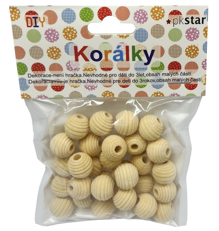 Korálky drevo vrúbok, 14mm/30ks PK510-29