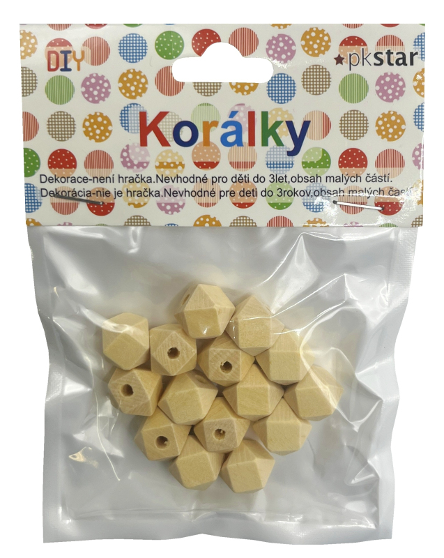 Korálky drevo hranaté, 12mm/15ks PK510-45