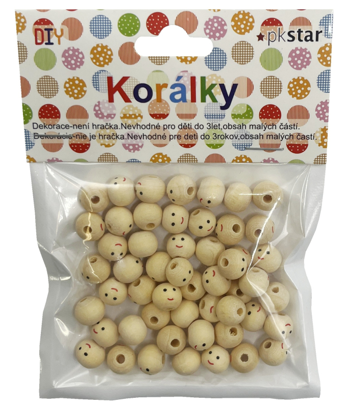 Korálky drevo SMILE 10mm/15g PK510-30