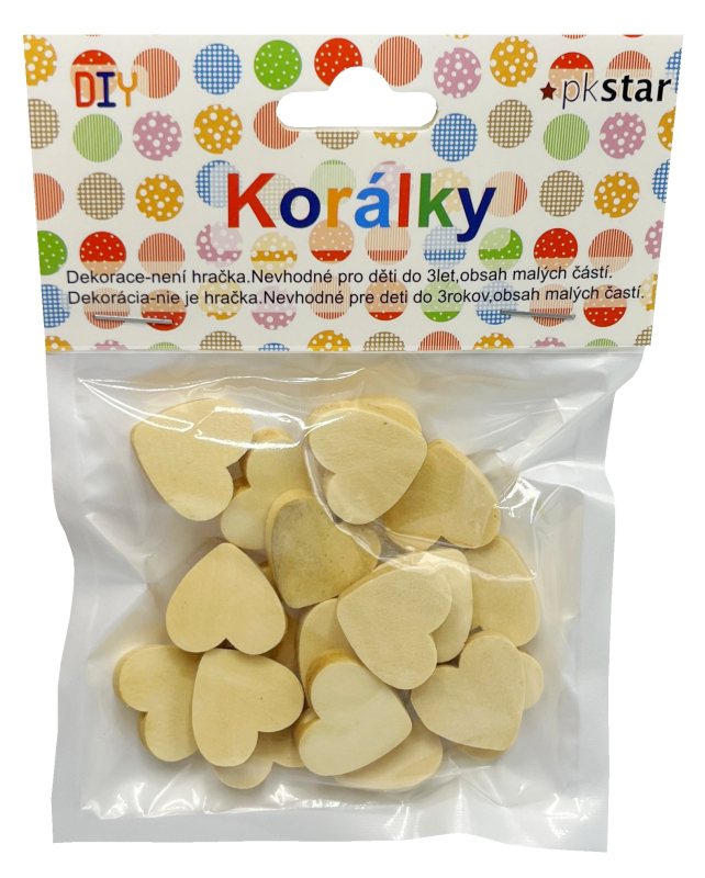 Korálky drevo natur SRDCE PK510-36