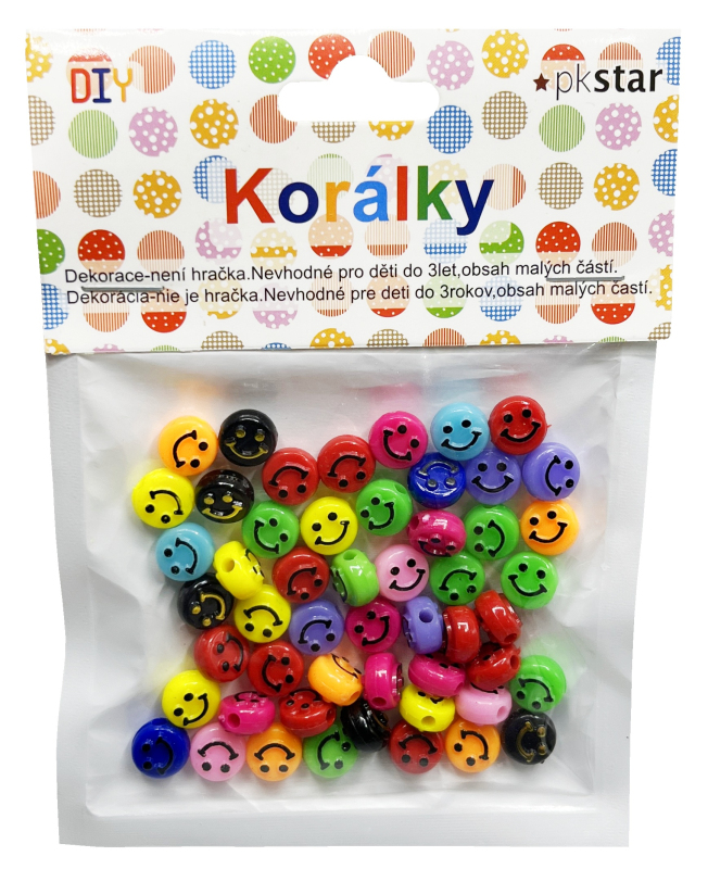 Korálky SMILE ploché farebné PK510-89