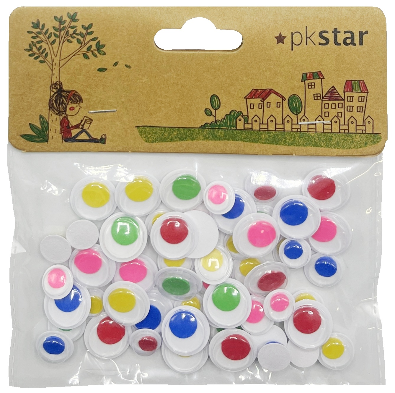 Nalepovacie oči  Mix veľkosti PK63-3