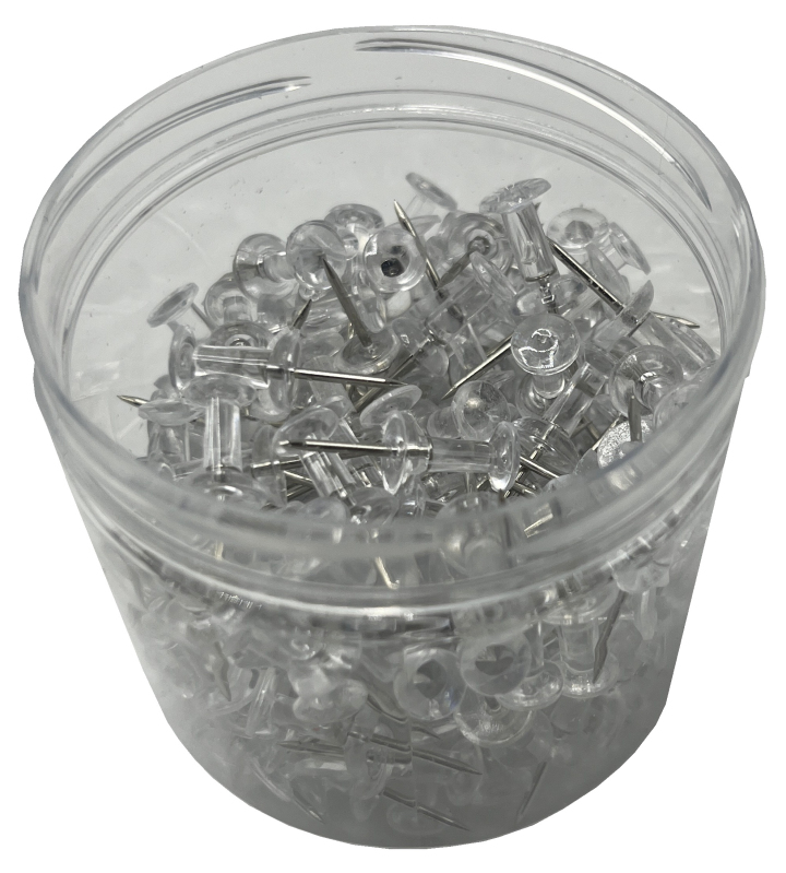 Pripínačky PUSH PIN / 200ks transparentné PK79-14