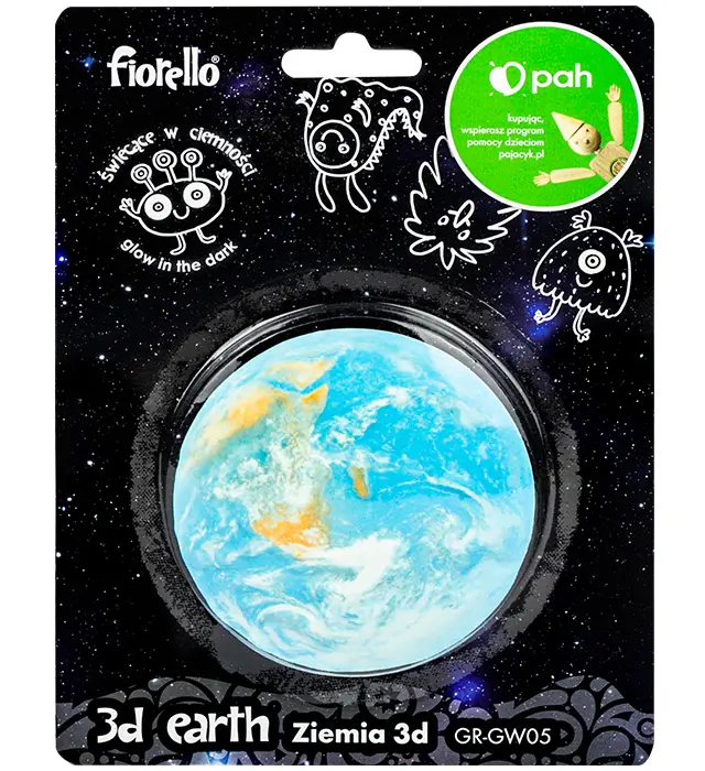 Nálepka Fosfor Zem 3D, priemer 8,5cm