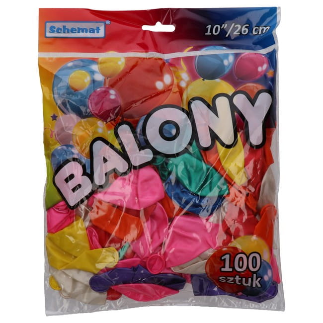 Balón 10" metalický mix/100ks Schemat 4562