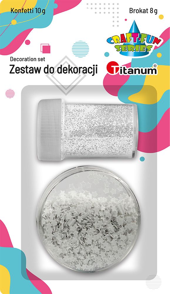 Gliter sypaný konfeta biela 307633 TIT