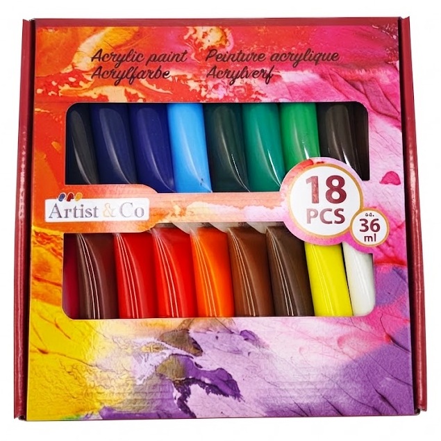 Farby akrylové 18 ks,36 ml ARTICO