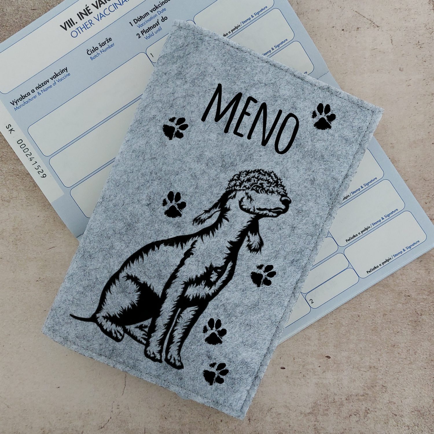 Obal na očkovací preukaz (petpass) Bedlington