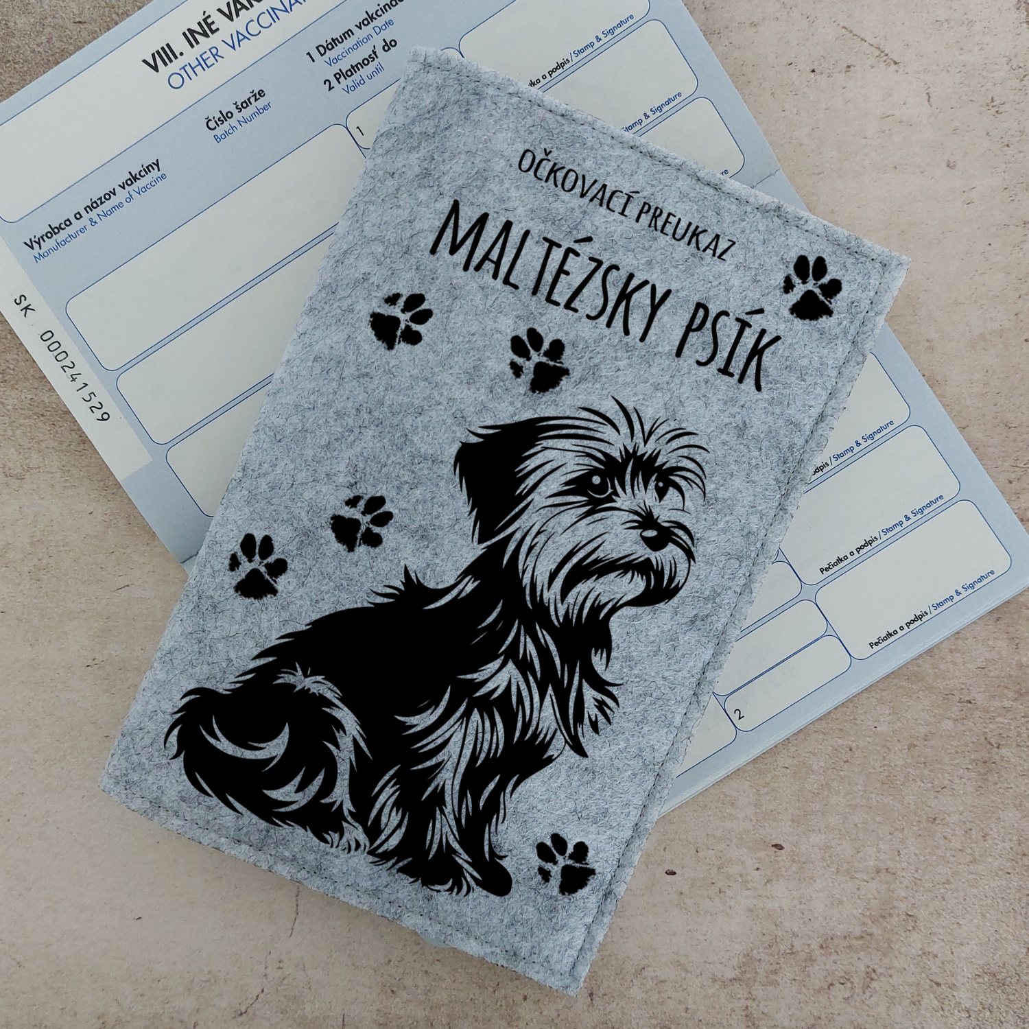 Obal na očkovací preukaz (petpass) Maltezák