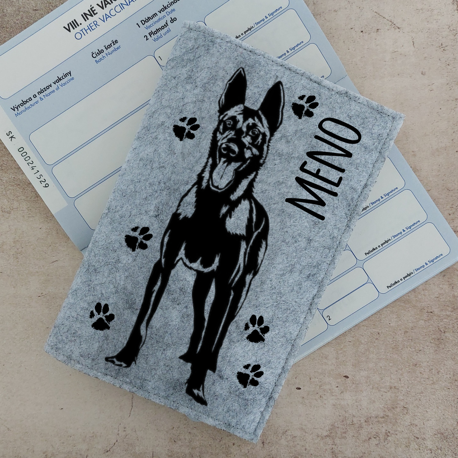 Obal na očkovací preukaz (petpass) Malinois