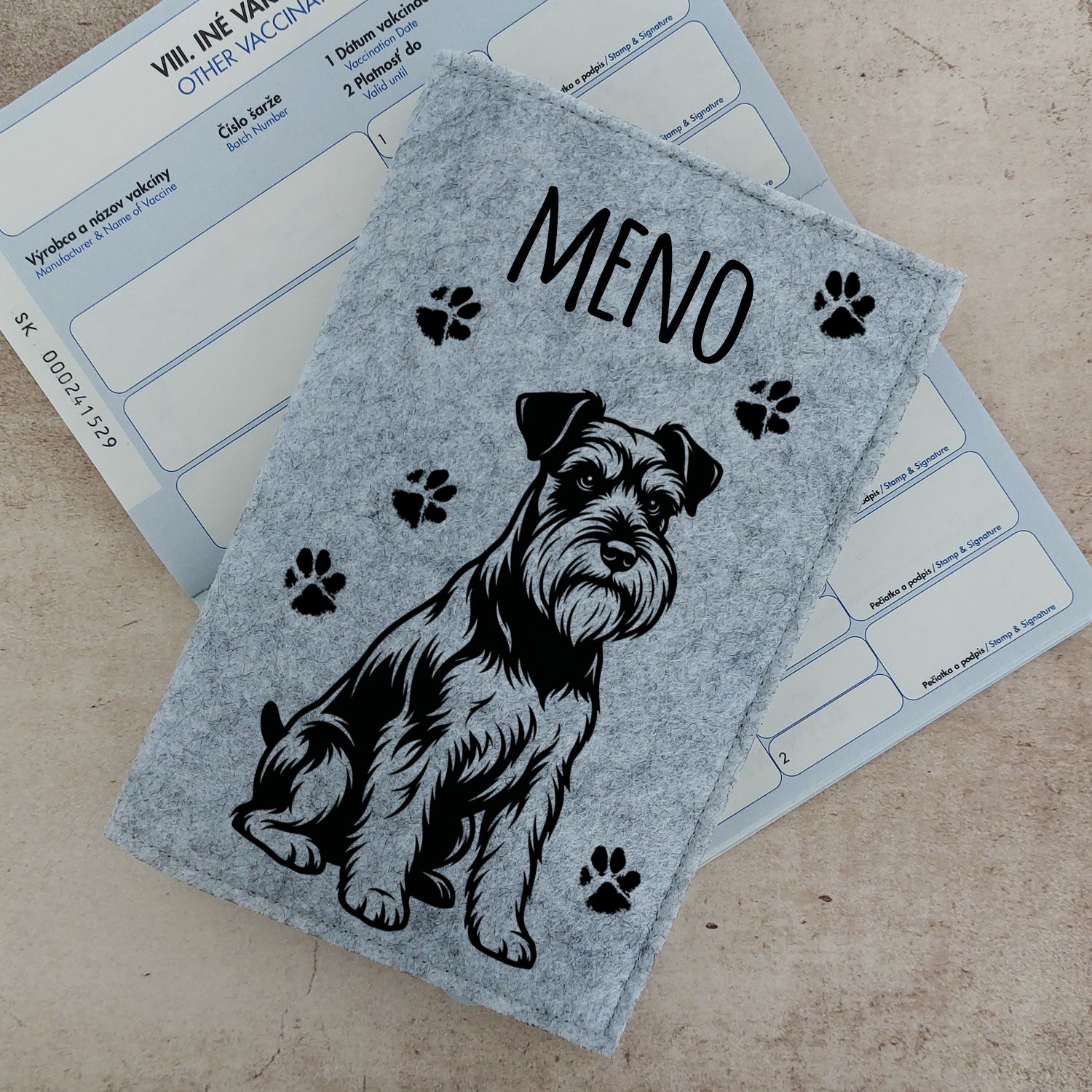 Obal na očkovací preukaz (petpass) Bradáč