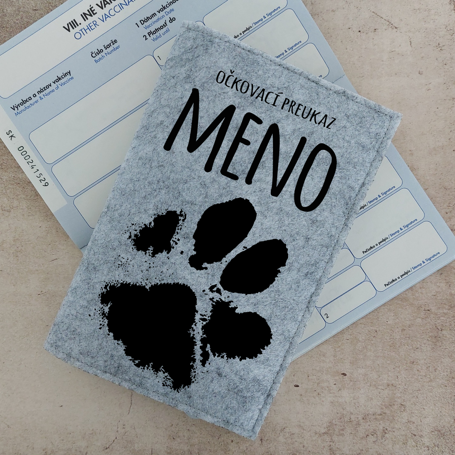 Obal na očkovací preukaz (petpass)  s menom