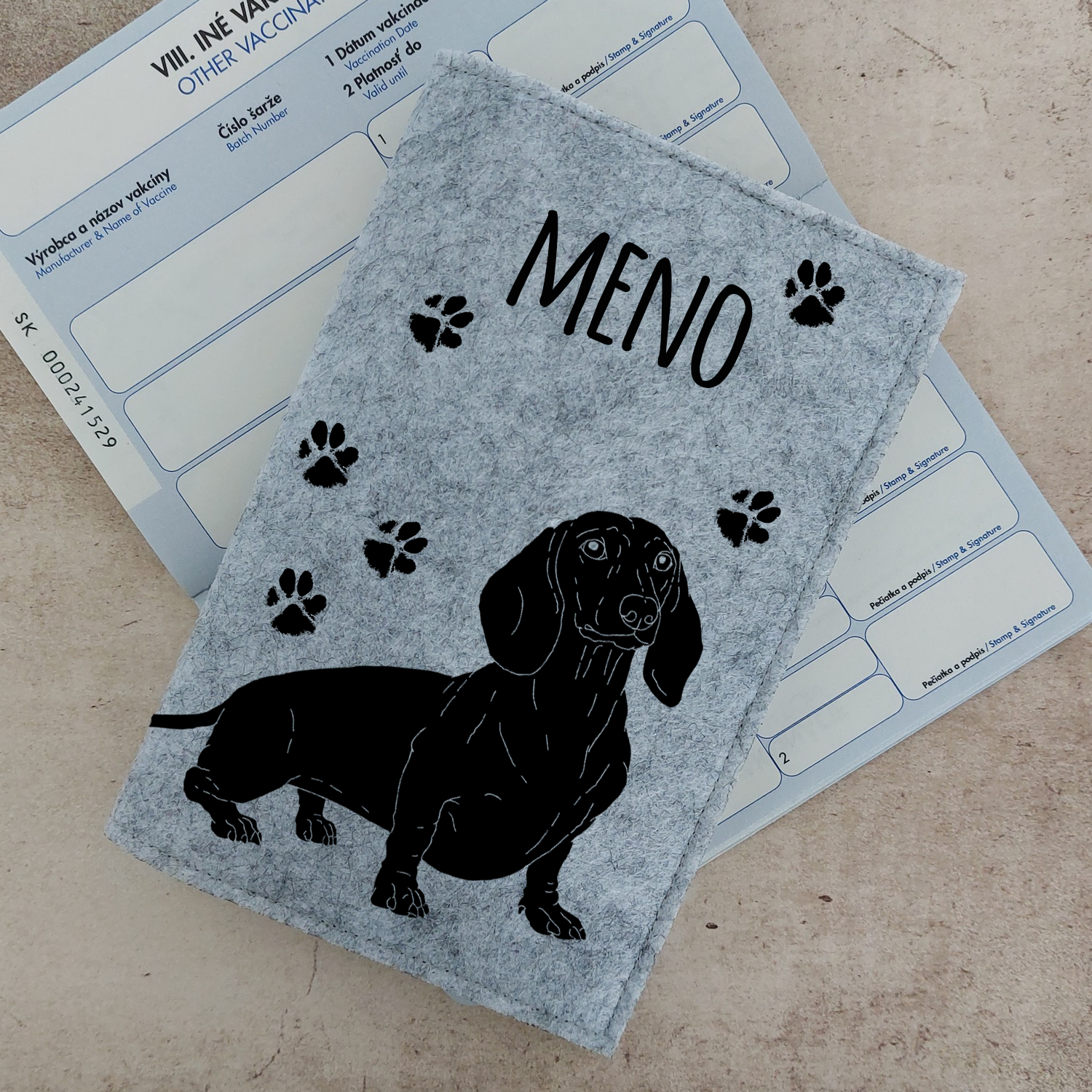 Obal na očkovací preukaz (petpass) Jazvečík