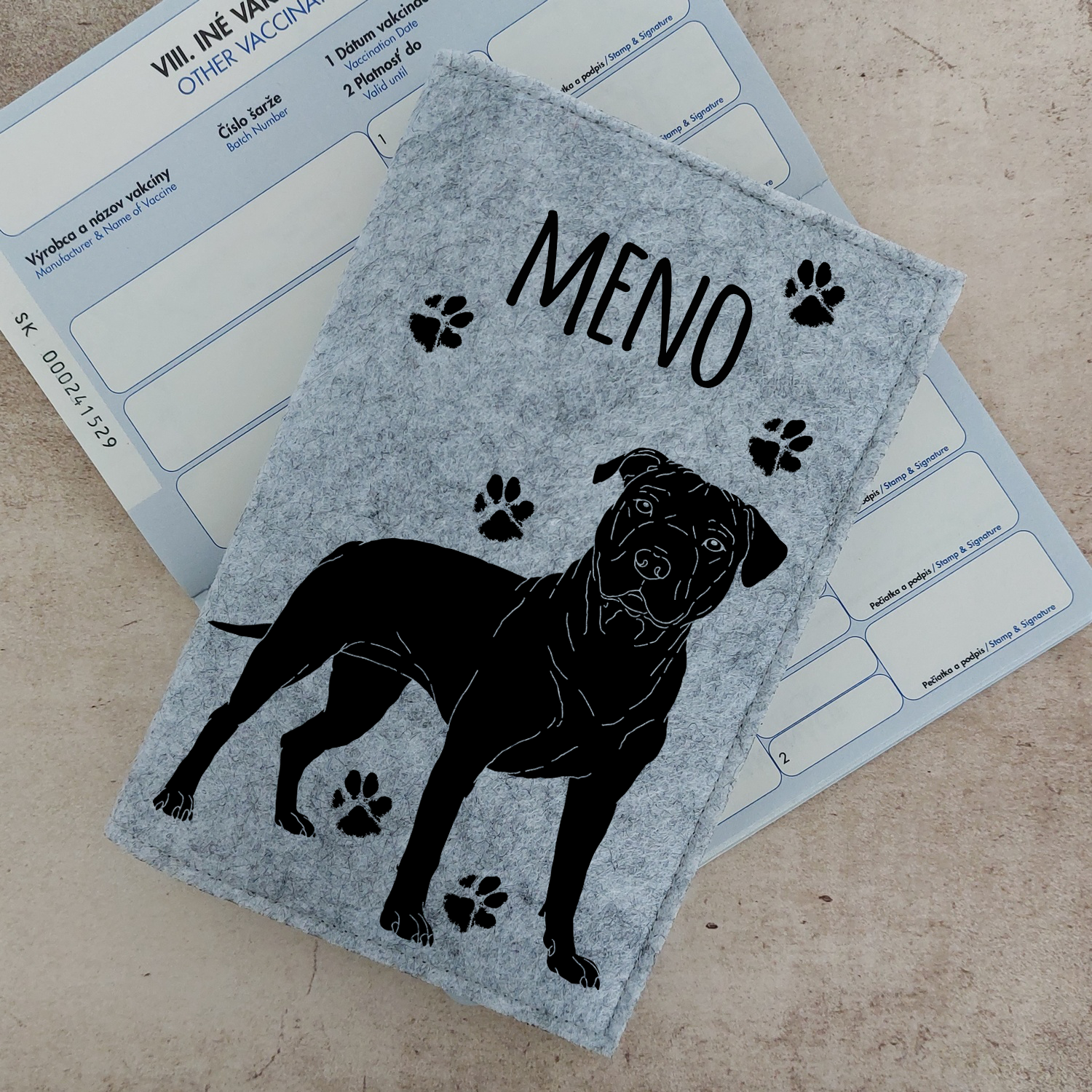 Obal na petpass Pitbul s menom