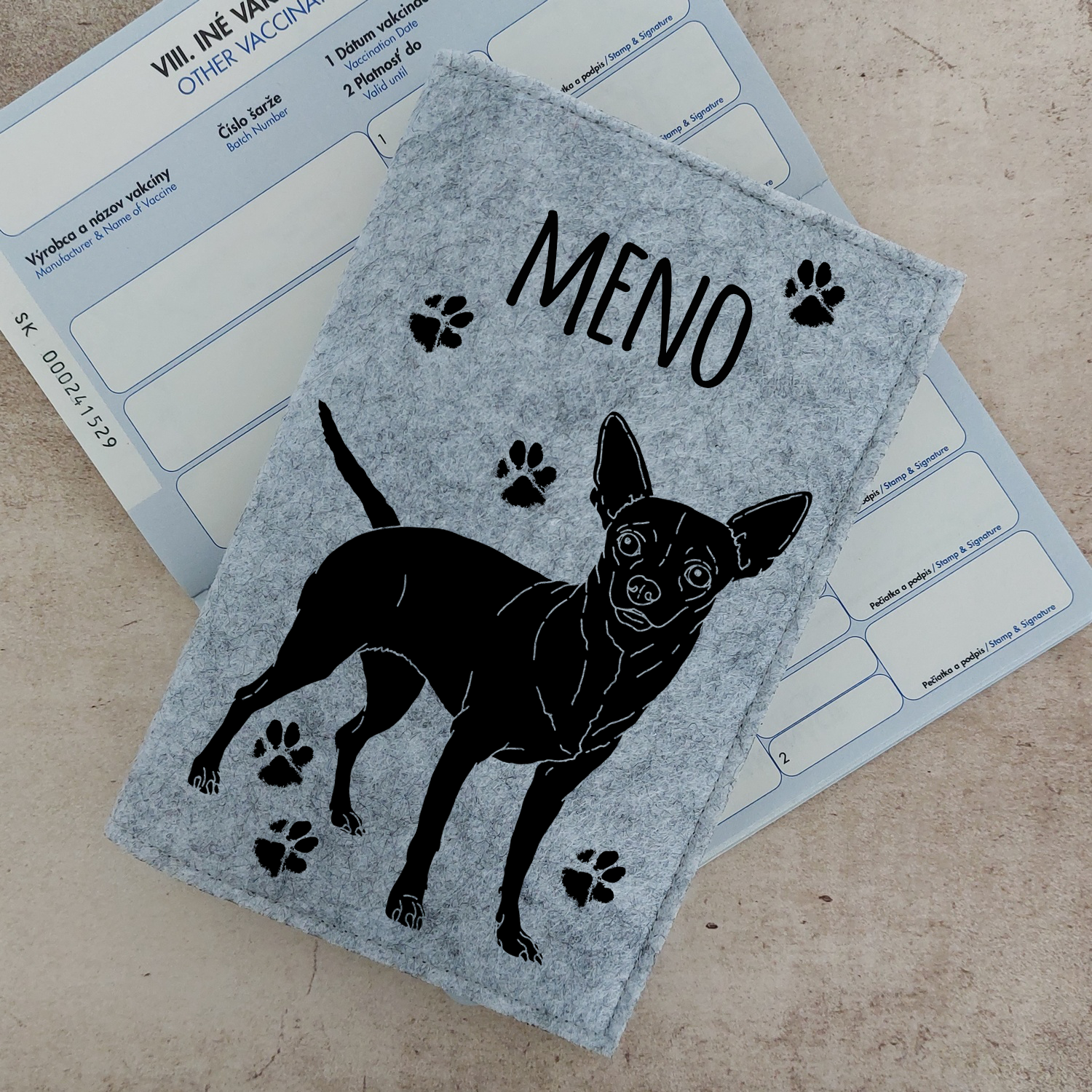 Obal na očkovací preukaz (petpass) čivava 
