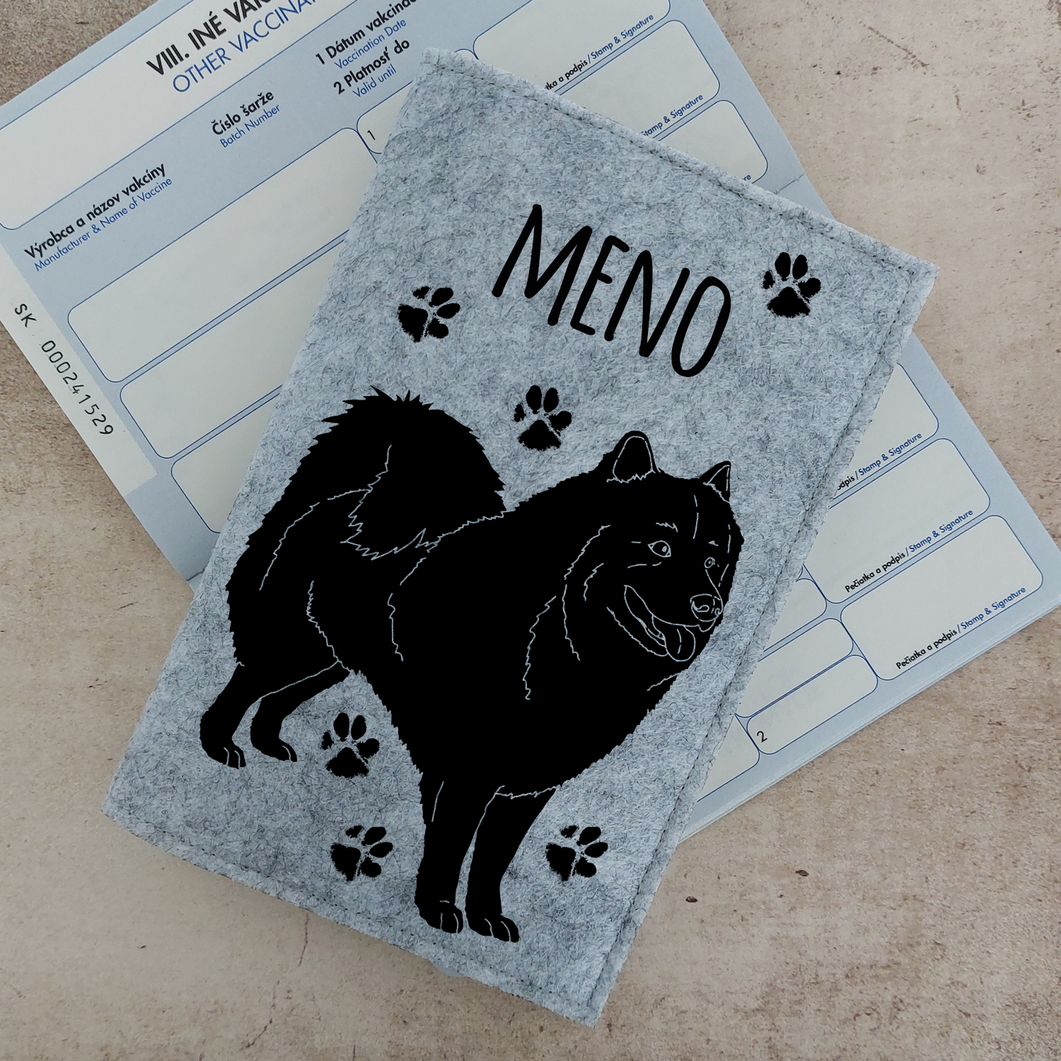 Obal na petpass samojed s menom