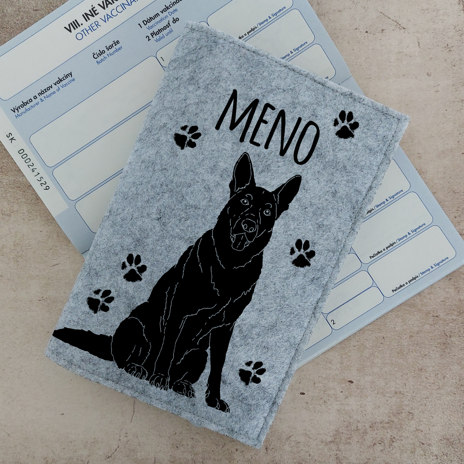 Obal na petpass Nemecký ovčiak s menom