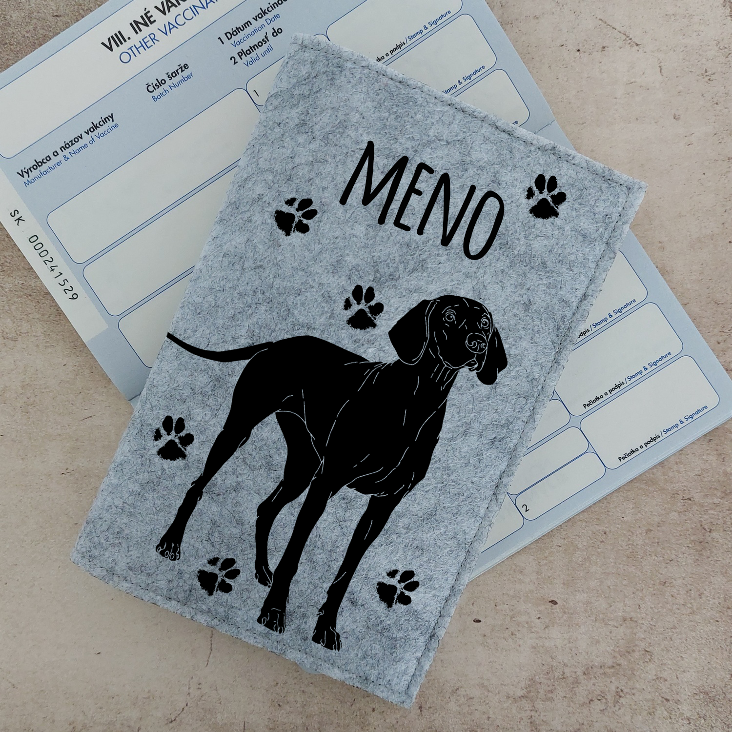 Obal na petpass Vyžla s menom