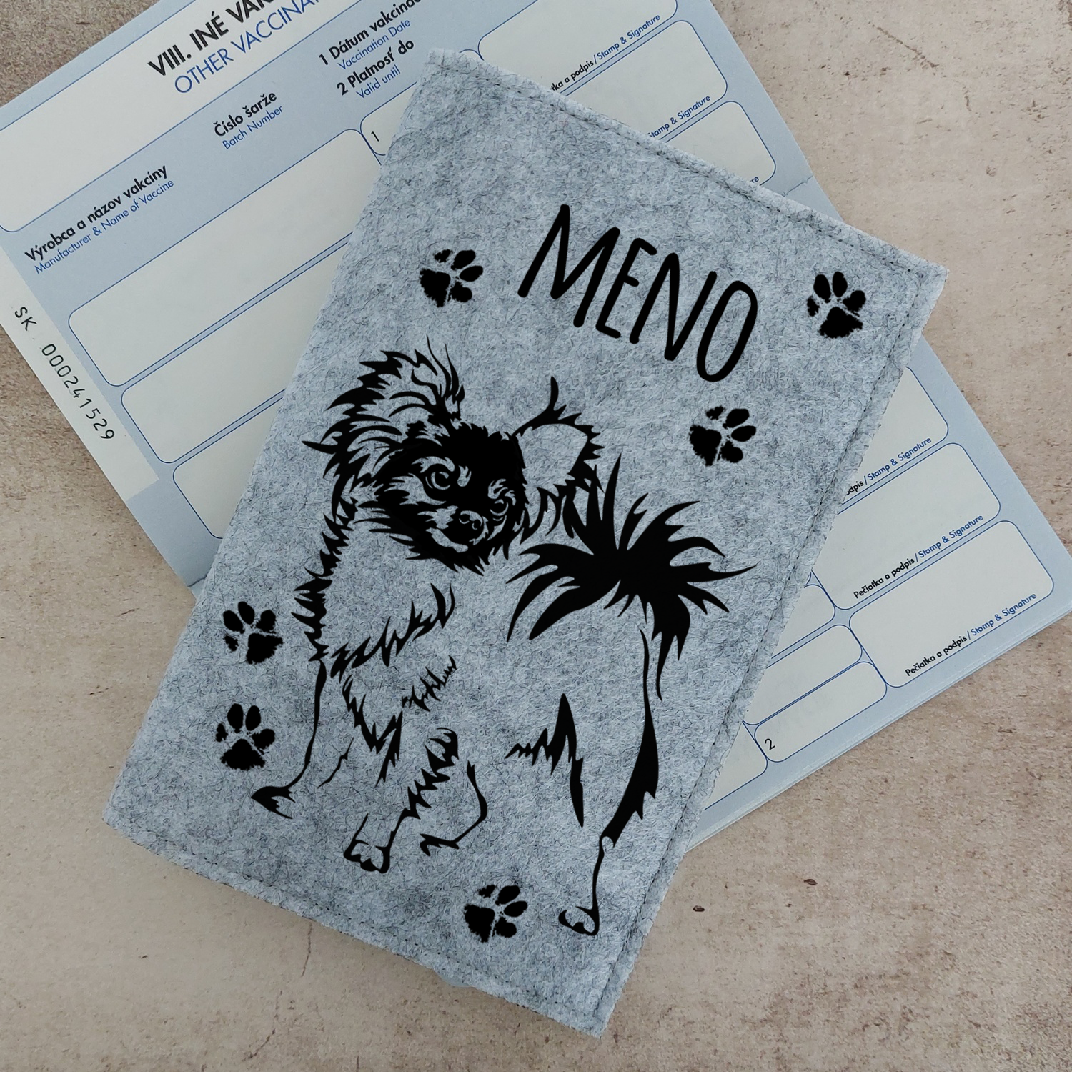 Obal na očkovací preukaz (petpass) Čivava dlhosrstá