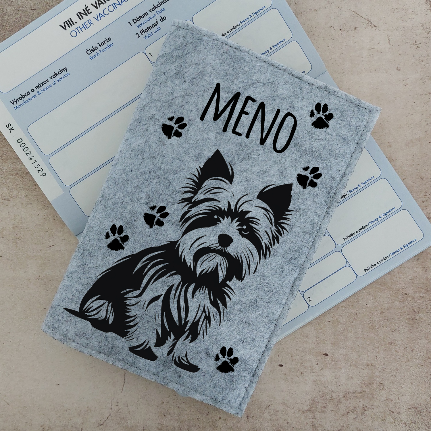 Obal na očkovací preukaz (petpass) Jorkšír