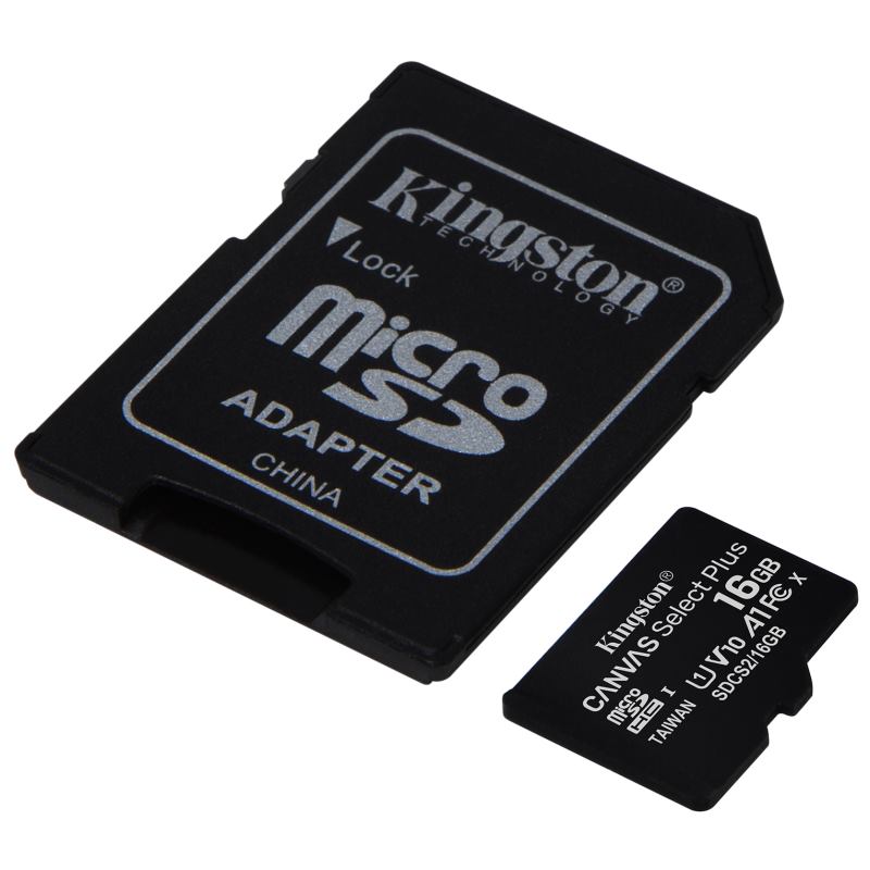 KINGSTON Canvas SELECT Plus Micro SDHC 16GB Class 10 UHS-I s adaptérom (SDCS2/16