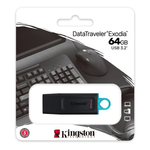 KINGSTON DataTraveler EXODIA 64GB USB 3.2, blk/blu