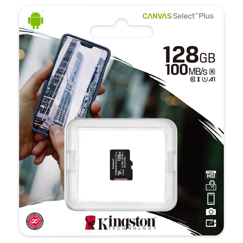 KINGSTON Canvas SELECT Plus Micro SDXC 128GB Class 10 UHS-I 