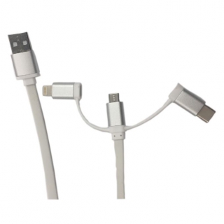GEMBIRD Prepojovací kábel USB2.0 samec/Micro USB 2.0 + APPLE Lightning + USB C