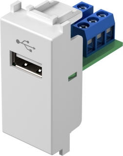 USB zásuvka typu 1M, polárna biela, KM51PW-U