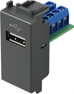 USB zásuvka typu 1M, antracit, KM51AT-U