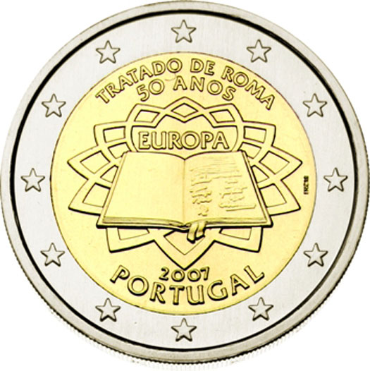 2 euro 2007 Portugalsko cc.UNC, výročie Rímskej zmluvy