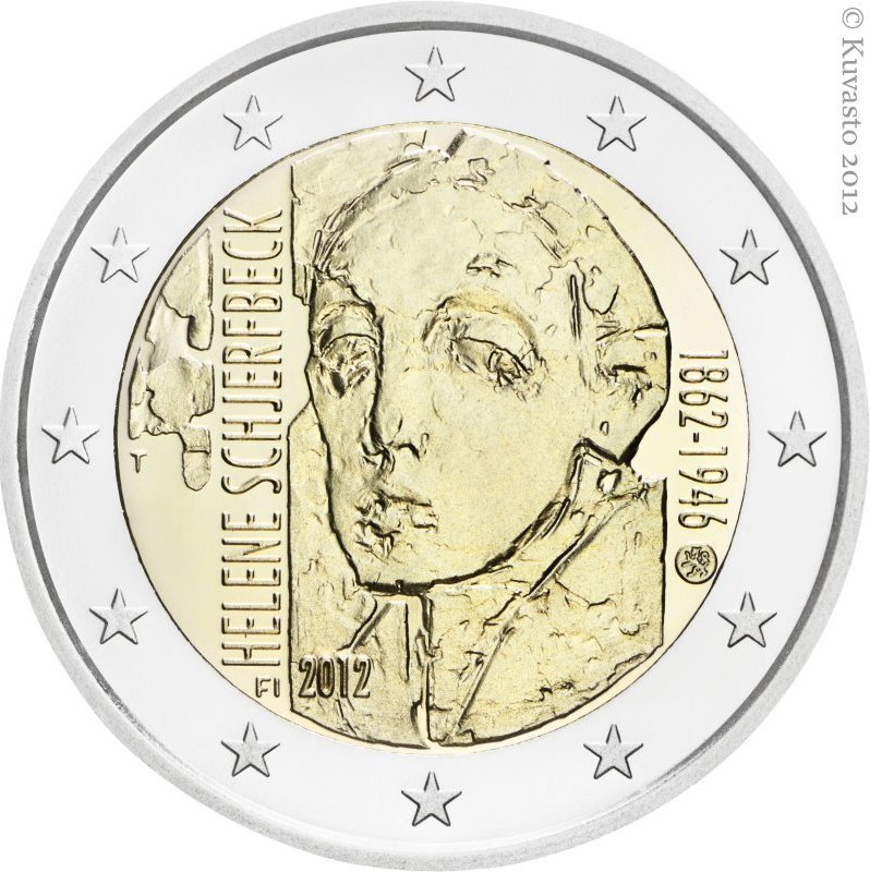 2 euro 2012 Fínsko cc.UNC, Helene Schjerfbeck