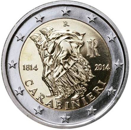 2 euro 2014 Taliansko cc.UNC Carabinieri