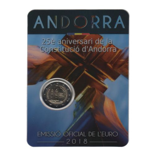 2 euro 2018 Andorra BU karta , výročie Ústavy Andorry