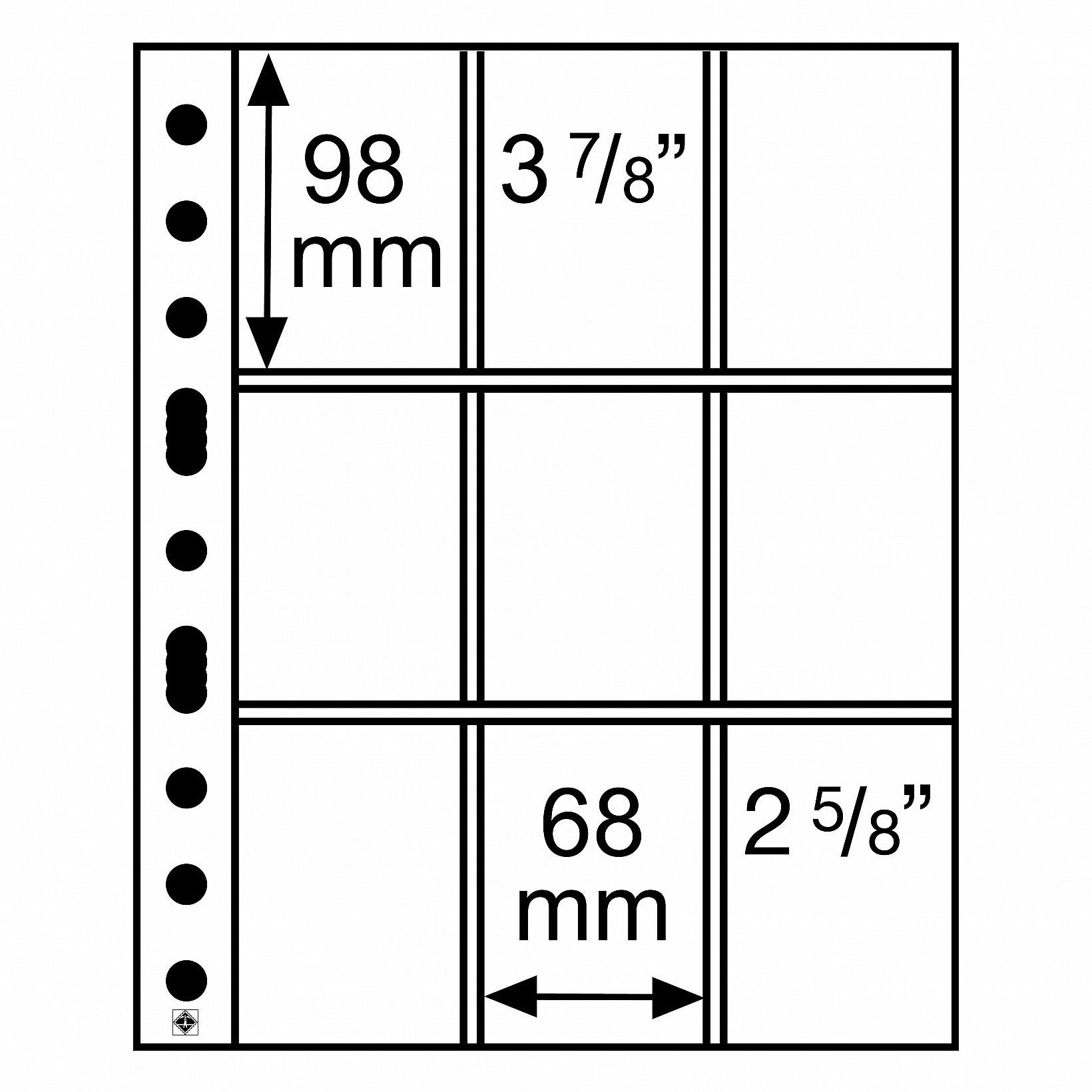 Listy GRANDE EASY, 50ks/bal, 9 x 68x98 mm, číre (312-3/3C)