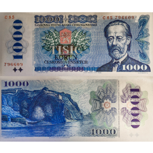 1000 Korún 1985 Československo (postriebrená replika)