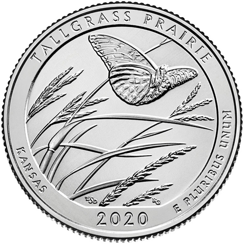Quarter Dollar 2020 S USA UNC, Tallgrass Prairie