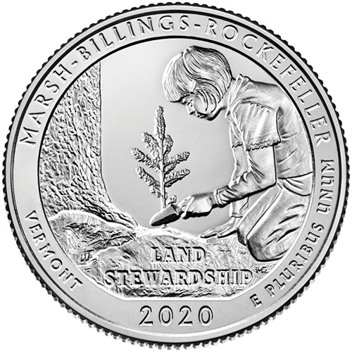 Quarter Dollar 2020 D USA UNC Marsh-Billings-Rockefeller