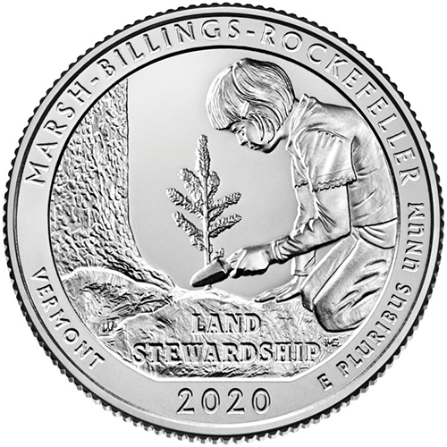 Quarter Dollar 2020 S USA UNC, Marsh-Billings-Rockefeller