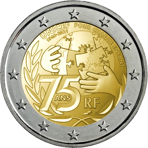 2 euro 2021 Francúzsko cc.UNC UNICEF