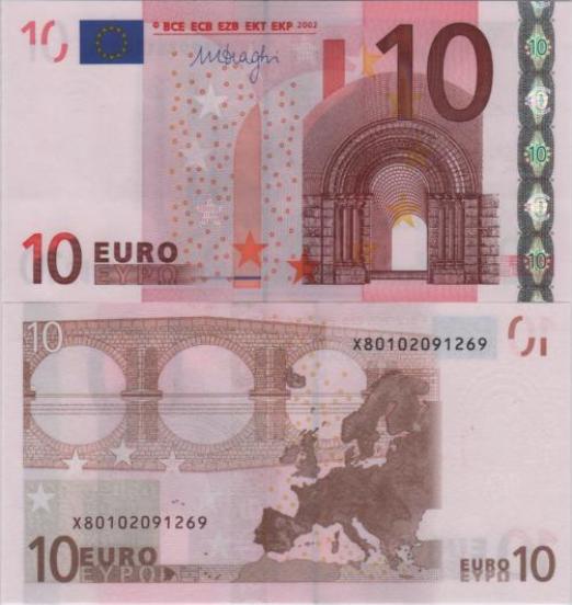 10 euro 2002 EU Mario Draghi X/E007J5