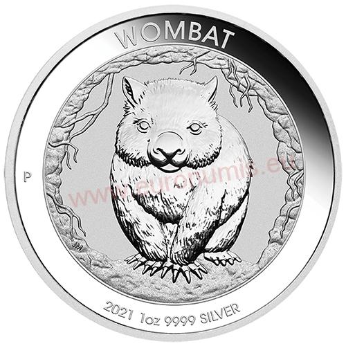 Dollar 2021 Austrália BU 1 Oz Ag Australian Wombat (X:4:5)