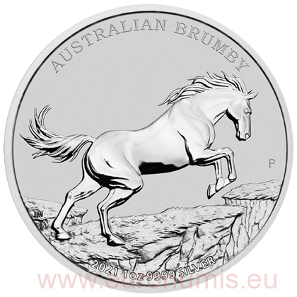 Dollar 2021 Austrália BU 1 Oz Ag, Australian Brumby