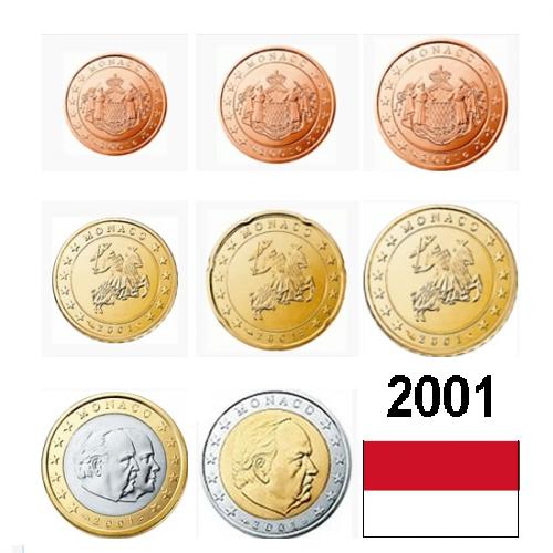 SET 2001 Monako ob.UNC, prvá seria