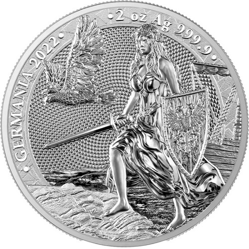 10 Mark 2022 Germania BU karta 2 Oz Ag Germania