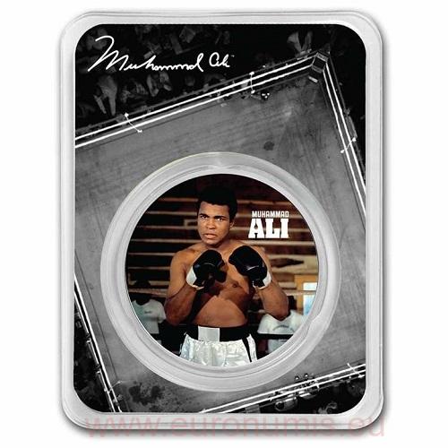 2 Dollars 2023 Niue BU karta farbená 1 Oz Ag Muhammad Ali 