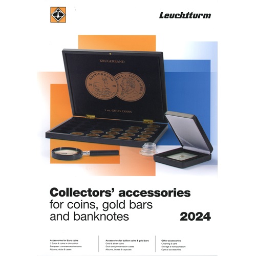 Produktový katalóg LEUCHTTURM, príslušenstvo pre numizmatiku 2024, anglický